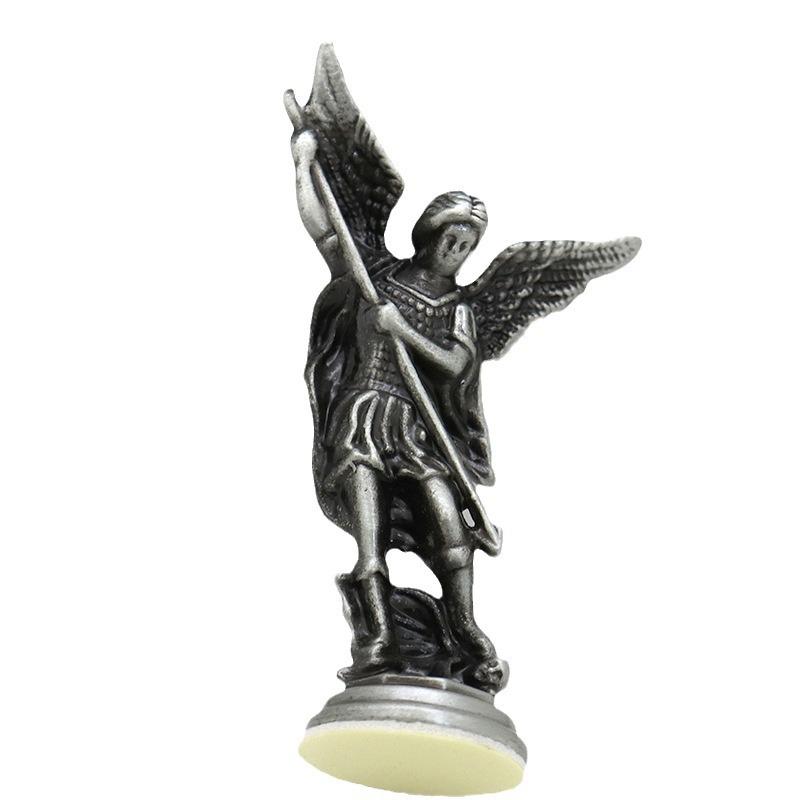 Christian Saint Michael Figurinethe Archangel Defeating Satan Guardian Statues Zinc Alloy Ctafts For Home Room Tabletop Desktop