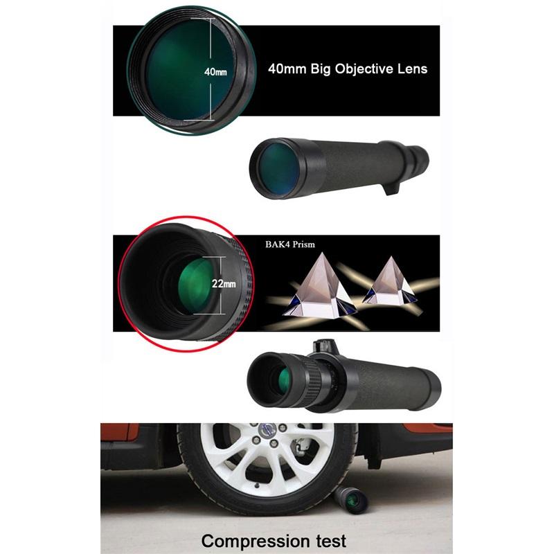 8-24x ,Single-lens telescope 40mm high-definition metal optical lens, high-power astronomical telescope