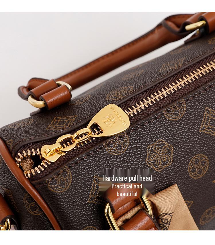 Vintage European & American Monogram Boston Pillow Bag – Women’s Handbag, Shoulder or Crossbody Style