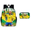 Neymar Backpack Football World Cup Peripheral Student School Bag Pencil Bag 2-Piece Set 17-Inch Large Capacity Backpack