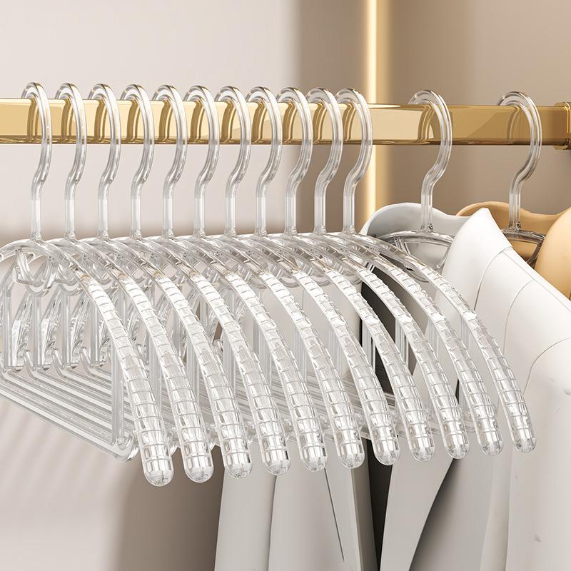 

Household Transparent Seamless Clothes Hanger, Semi-circular Seamless Anti-shoulder Corner Clothes Drying Rack, Anti-slip for Dormitory Narrow style 5pcs