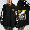 Chainsaw Man Anime Hooded Zip-Up Sweatshirt Men Women Loose Fit Long Sleeve Pullover With Printed Design