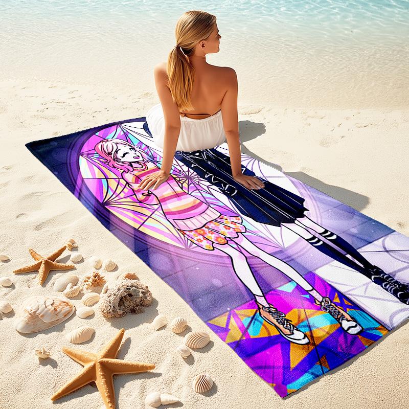 Fantasy Sisters Lights Beach Towel,quick Drying Absorbent Beach Toweloutdoor Sports Swimming Beach Towelsoft And Comfortable