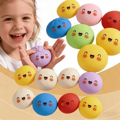 Barevné knedlíkové squishy antistresové míčky Fidget senzorické hračky Simulace jídla Squishies houska s parním hrncem Hnětací koule Dárky