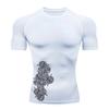 Graphic Print Short Sleeve Compression Shirt for Men Summer Athletic Quick Dry T-shirts Tops Gym Workout Running Training Tees