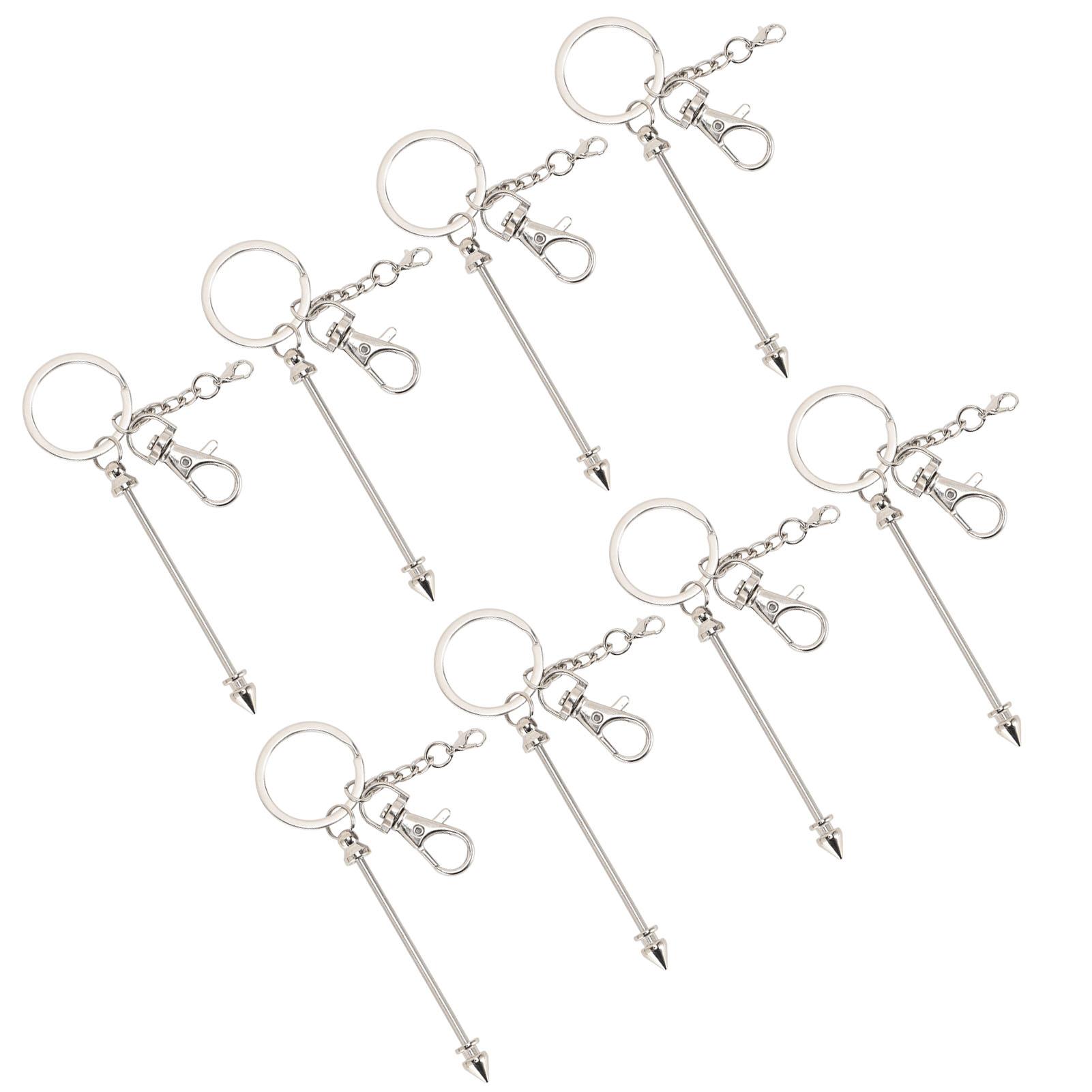 

12 шт. брелок для ключей из прочного металла с бусинами, пустой карабин, брелок для ключей с застежкой-лобстером для рукоделия