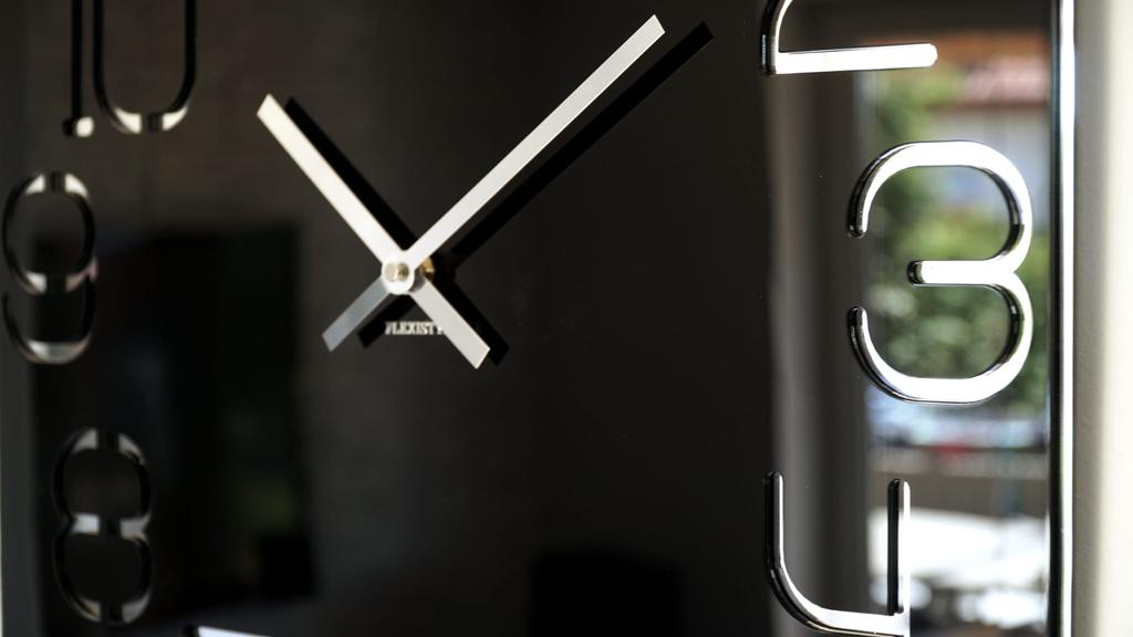 Large black digital wall clock 50cm