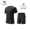 Camel Quick-Dry Running Short Sleeve T-Shirt & Pants Set