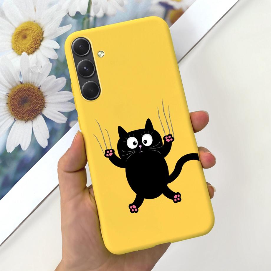 For Funda Samsung Galaxy A55 5G Case Daisy Stylish Painting Soft SIlicone TPU Bumper For Samsung A55 A55 5G GalaxyA55 Coque Etui