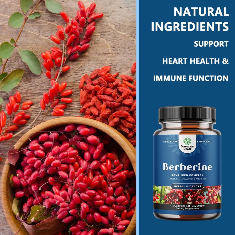Berberine composite capsules contain 1200mg berberine and Ceylon cinnamon to maintain blood glucose metabolism and heart health120 capsules