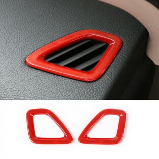 2pcs Dashboard Air Vent Outlet Cover Trim Bezel For Jeep Cherokee 2014-19 Red