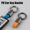 Key Holder Leather Key Chain Keys Organizer Round Buckle Creative Car Key Buckle  Man