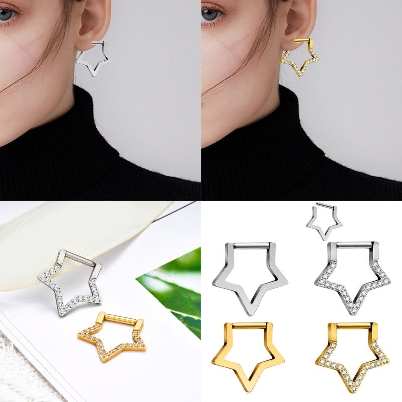 Elegant Gold or Silver Stars Nose Ring For Women Fashionable Sophisticated Design Perfect For Parties And Everyday Wear