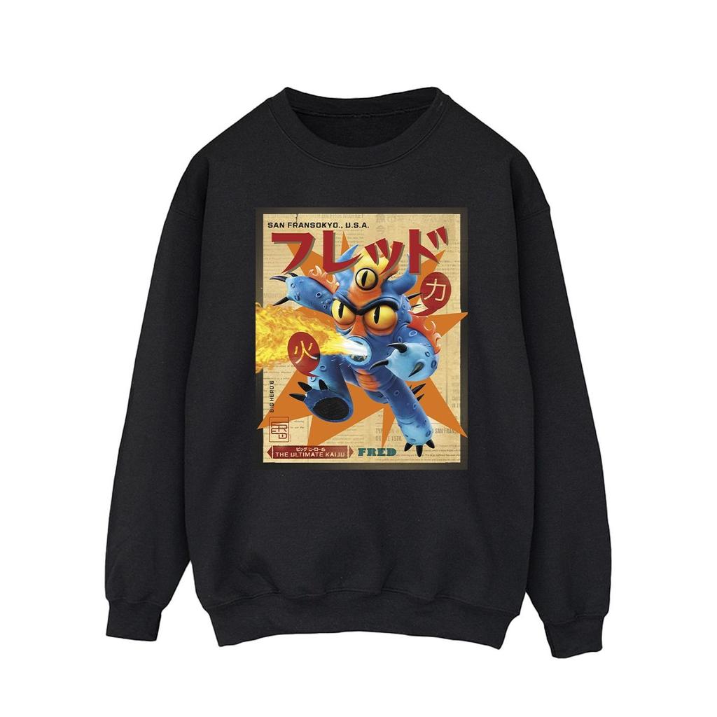 Disney Mens Big Hero 6 Baymax Fred Newspaper Sweatshirt