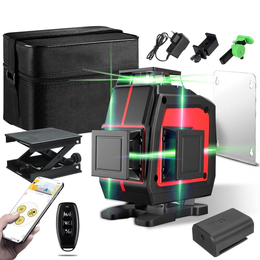 Laser Level 4D 16 Lines Level Bluetooth Auto Self-Leveling APP Control 360 Horizontal And Vertical Cross Green Laser Level