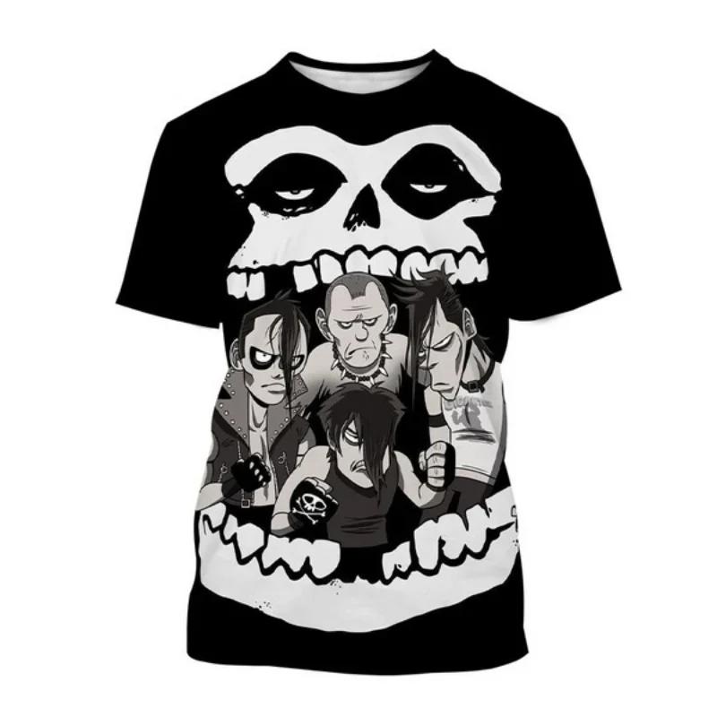 T-shirt Rock Band Misfits Estivi Teschio Stampato 3D Streetwear Uomo Donna Moda T-shirt a Maniche Corte T-shirt per Bambini Top Abbigliamento Uomo