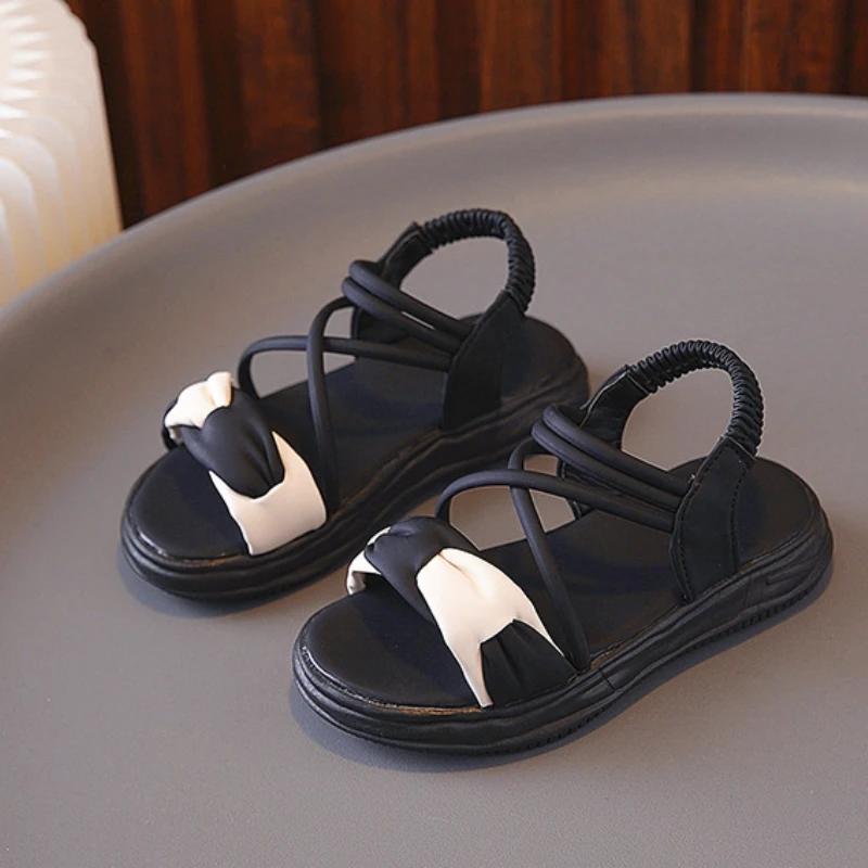 New Girl Shoe Summer Fashion Versatile Kid Shoes Soft Sole Anti Slip Sweet Beauty Sandal Simple Beach Breathable Princess Shoes