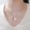 Italian Horn Leaf Lucky Clover Pendant Necklace for Women Stainless Steel Charms Chain Amulet Talisman Jewelry Birthday Gift
