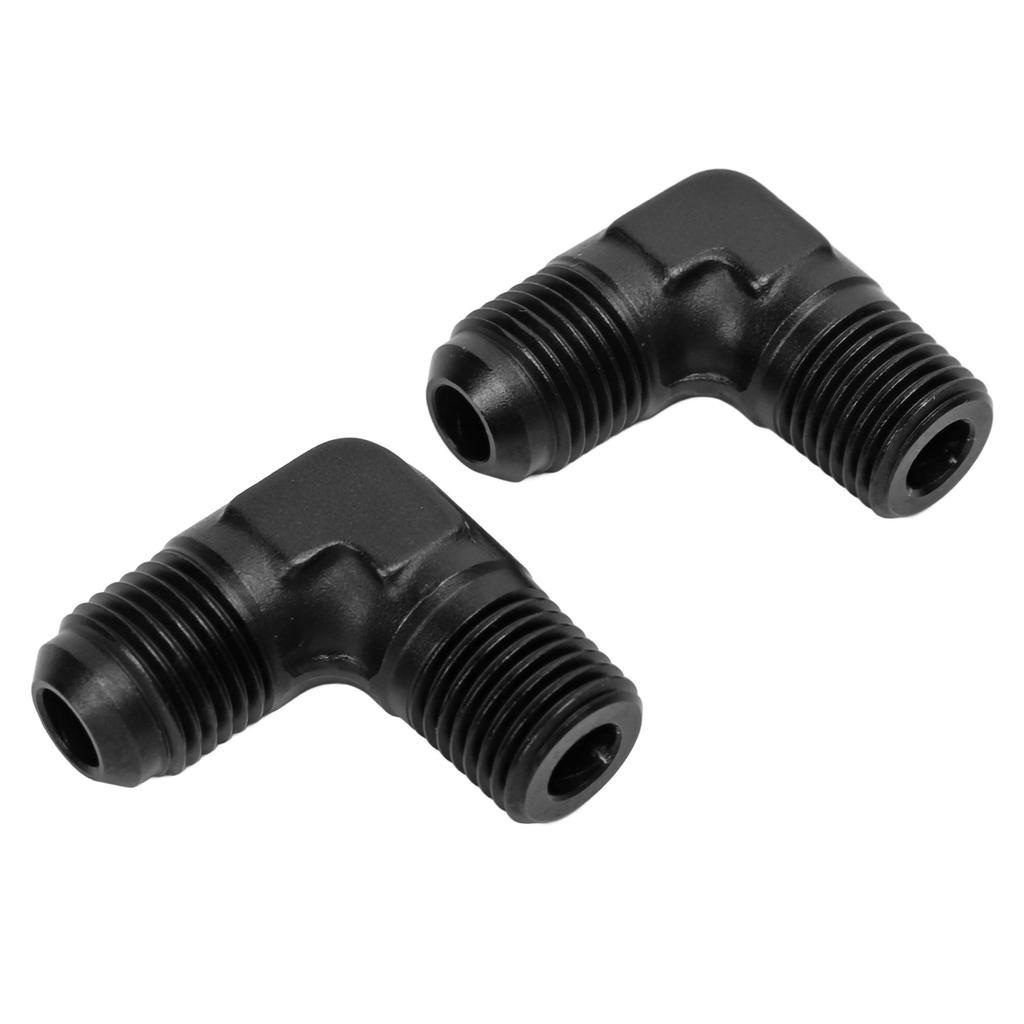 2 Pcs 6AN To 14 NPT Fitting Adapter 90 Degree Male Swivel Gas Line Rail Pump Injector Fitting