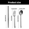 Metal Spoon Fork Chopsticks Set Portable Outdoor Picnic Cutlery Light Weight Tableware Travel Utensils Easy To Clean