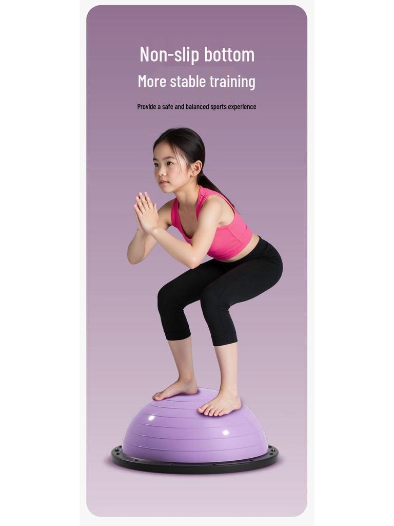 Wave Speed Balance Ball: Children's Half-Round Sensory Bouncing Ball for Yoga, Foot-Pedaled Burpees, and Home Fitness.