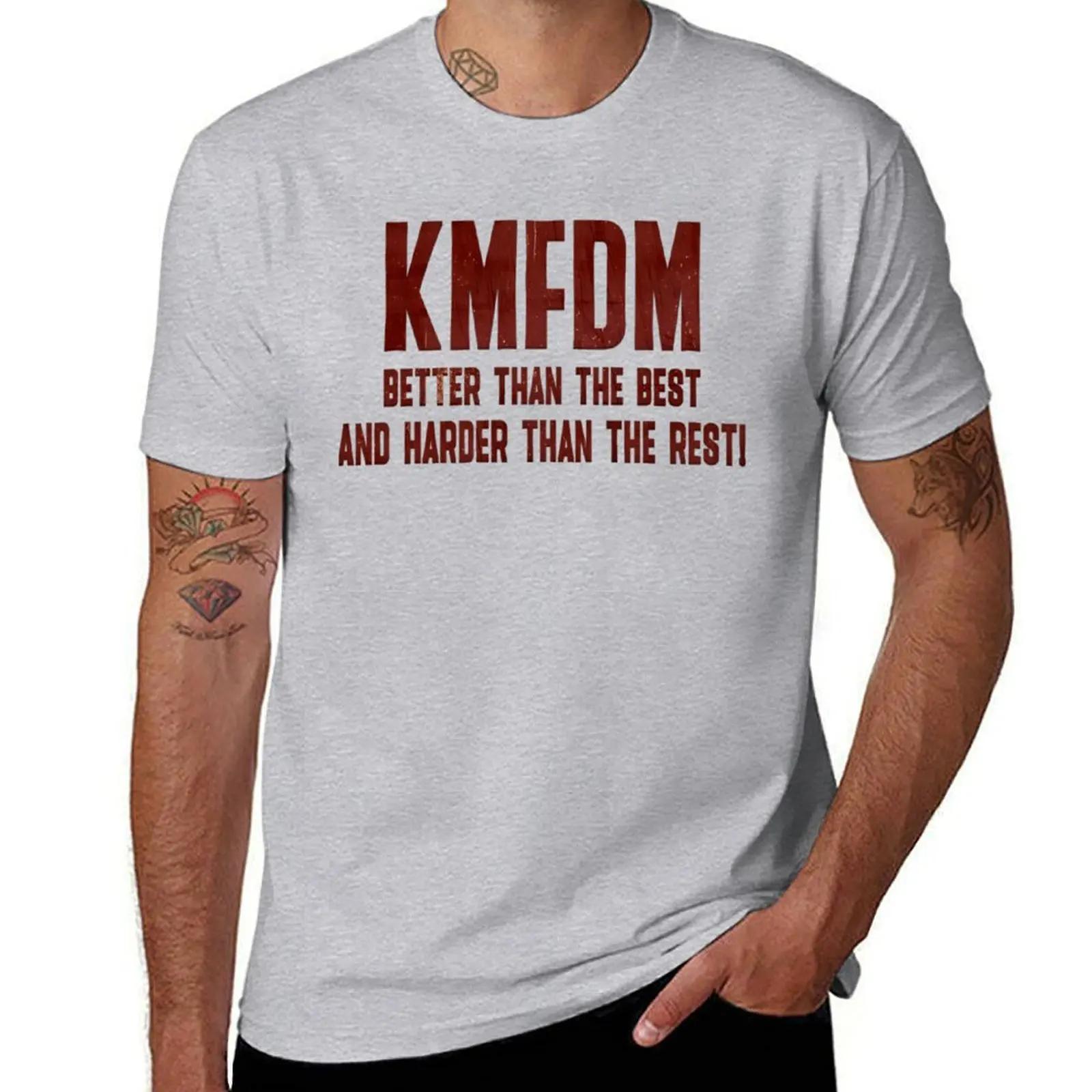 Kmfdm TShirt boys whites korean fashion workout shirts for men S