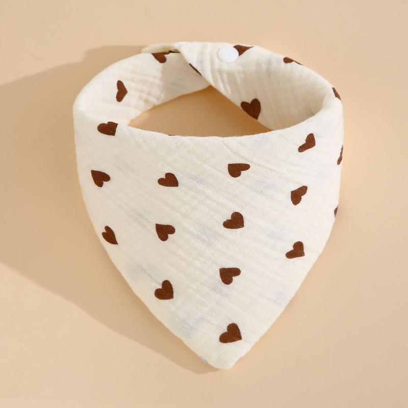 Baby Saliva Towel Class A Four-Layer Crepe Cartoon Snap-Button Bib Baby Triangle Scarf Newborn Bib