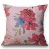 Flower Pattern Cotton Linen Cushion Cover Vintage Watercolor Flowers Decorative Pillowcase Waist Throw Pillow Cover Cojines