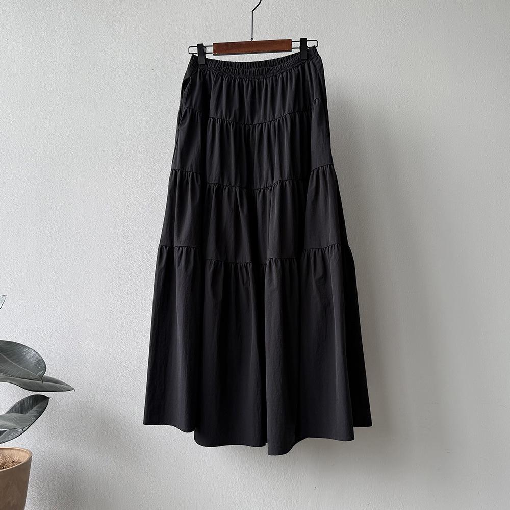 

Женская миди-юбка А-силуэта в черно-белую клетку Yan Shuang, с высокой талией, свободного кроя, летний стиль Large