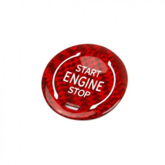 Red Carbon Fiber Style Push to Start Button Cover Trim For Chevrolet Corvette C8