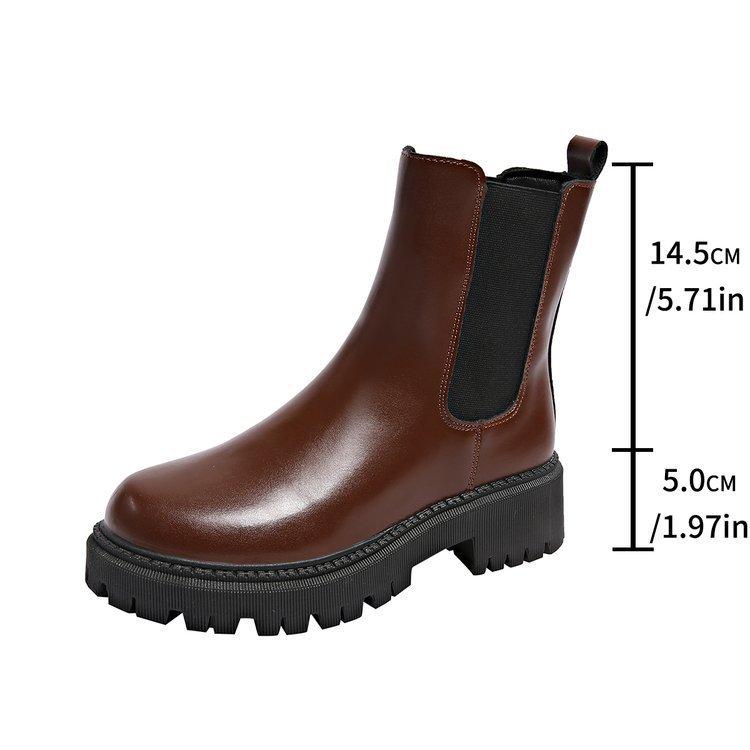Thick soled boots for women British style thin chimney boots  summer 2025 Chelsea short boots for women