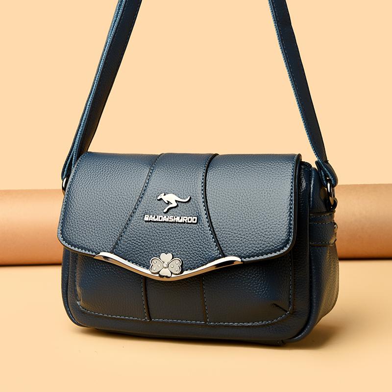 New Fashi Brand Women's Leather Crossbody Bags Small Shoulder Handbag Casual Flap Purse for Girls Ladies Daily Use Lightweight