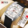 Oufanni Men's Classic Barrel Watch - Double Calendar, Waterproof, Quartz with 3D Luminous Scale
