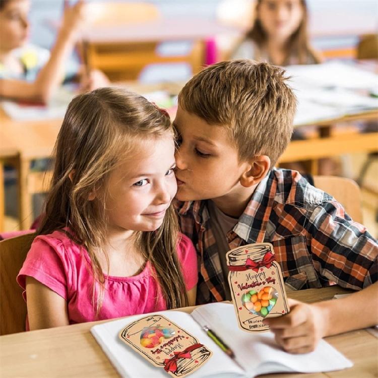Süßigkeitenglas Valentinskarten, Valentinstauschkarten Frohe Valentinstagskarten