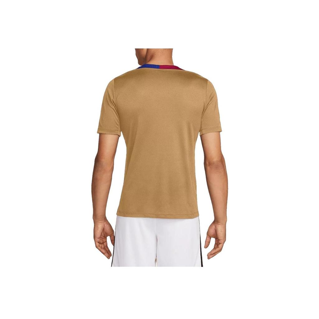 Nike X Barcelona Football Club Dri-Fit FCB MNK DF STRK SS Top Breathable Pullover Short Sleeve Football Shirt Men Tops Brown FN9816-717