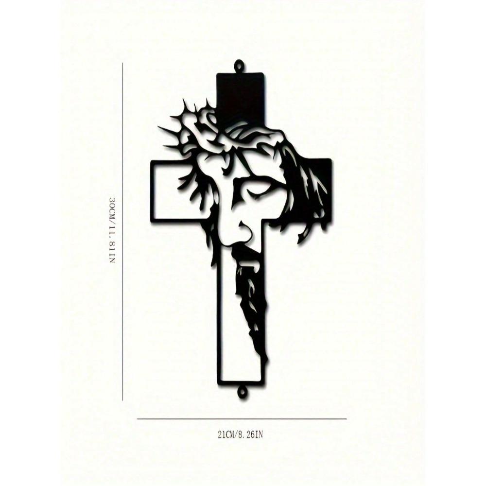 11.8 Inch Metal Cross Wall Decor Jesus Christian Religious Art for Home Indoor Outdoor Garden Hanging Faith Gift Easter Rustic Spiritual