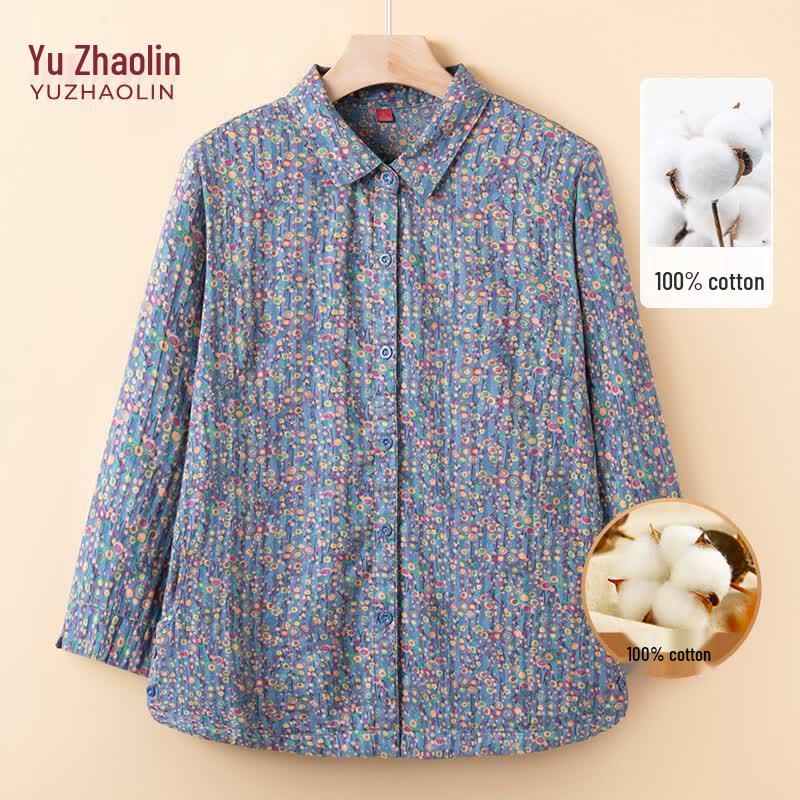 Yuzhaolin Women s Floral Cotton Summer Shirt XL