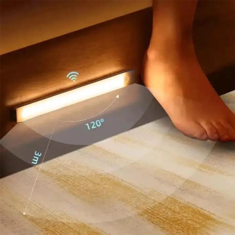 LED Motion Sensor Light Wireless LED Night Light Type C Rechargeable Light Cabinet Wardrobe Lamp Staircase Backlight For Kitchen