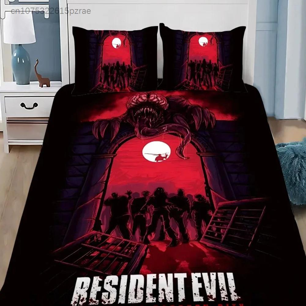 Duvet Cover Resident Evil 3D Exquisite Game Umbrella Digital Printing Bedding Set Comforter Bed Youth Home Decor Kids Boys Gift