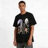 T-shirt Casual Tendance Imprimé Paysage Alien Astronaute T-shirt en Coton Pur