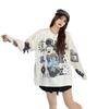 American Retro Rhinestone Mickey Long Sleeve Sweater: Women's Autumn Loose Fit Knit Top