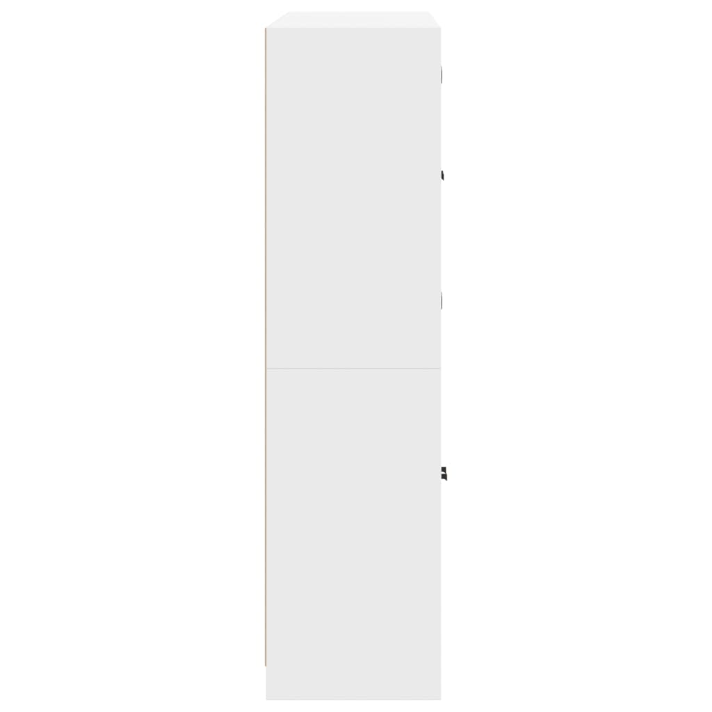 Vidaxl Biblioteczka Z Drzwiczkami, Biała, 136X37X142 Cm