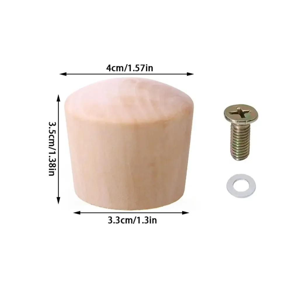 Wooden Pot Lid Handle Universal Insulated Lib Cover Knob Cap Replacement with Screw Washer Pans Lids Handgrip for Exercise Play