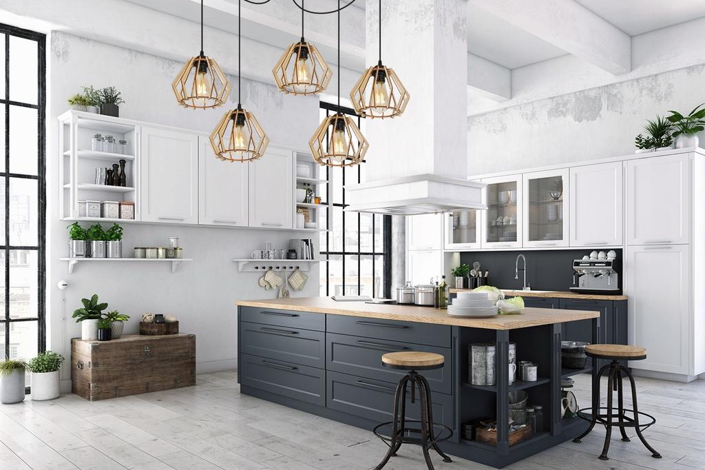 MODERN WOODEN LED CEILING HANGING LAMP