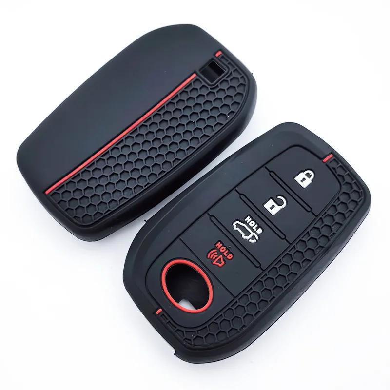 Silicone Auto Remote Car Key Case Cover For Toyota Chr Hilux Fortuner Land Cruiser 200 Camry Corolla Crown Rav4 Highland