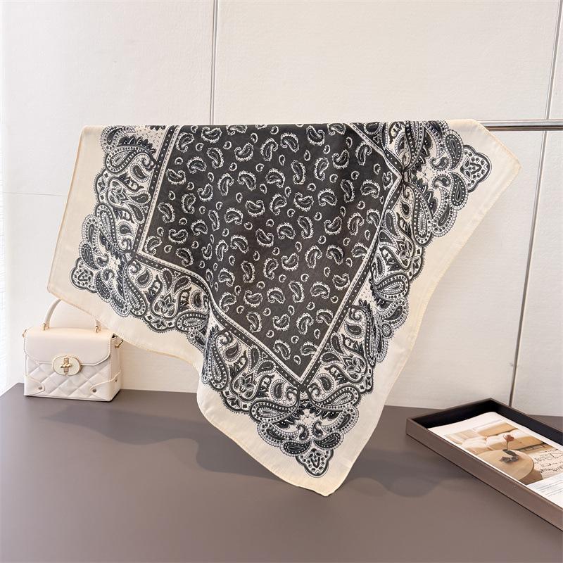 Classic cashew imitation velvet herringbone pattern cotton and linen small square scarf silk scarf headscarf shawl decorative scarf scarf
