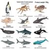 Mini Marine Animal Ornaments: Sperm Whale, Megalodon, Sea Turtle & Humpback Whale for Fish Tank Scene