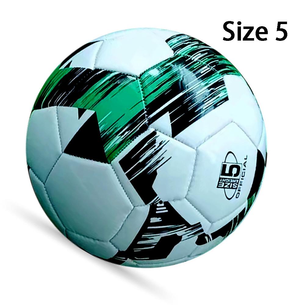 

Стандартный зеленый футбольный мяч размера 5, сшитый на машине, для спорта на открытом воздухе, ПВХ, износостойкий футбольный мяч, футбольный мяч