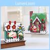Holiday Christmas Micro Landscape With Wooden House And Snow Effect For Room Decor