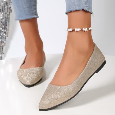 Nieuwe 2026 Dames Platte Schoenen Puntige Neus Mode Platte Schoenen Dames Ballerina Comfortabele Instappers Casual Lichtgewicht Sneakers Dames